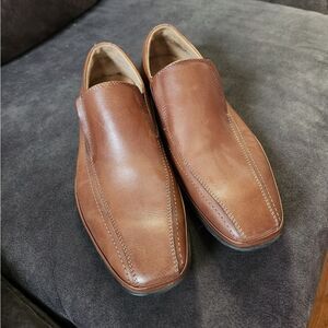 Men's Brown Leather Slip-On Shoes Steve Madden 8.5 Shoes Loafers Leather